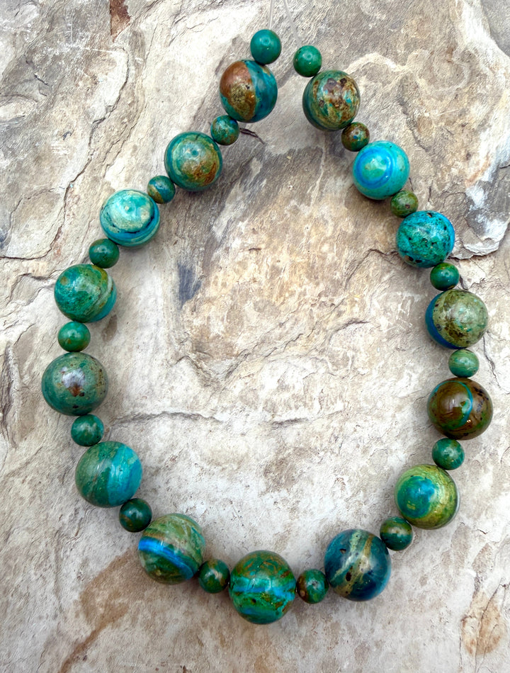 AAA+ Peruvian Blue Opal BIG Designer Strand 7-14mm Round