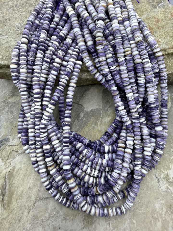 AAA+ Purple Wampum/Quahog Shell 6mm Rondelle Beads,16 Inch