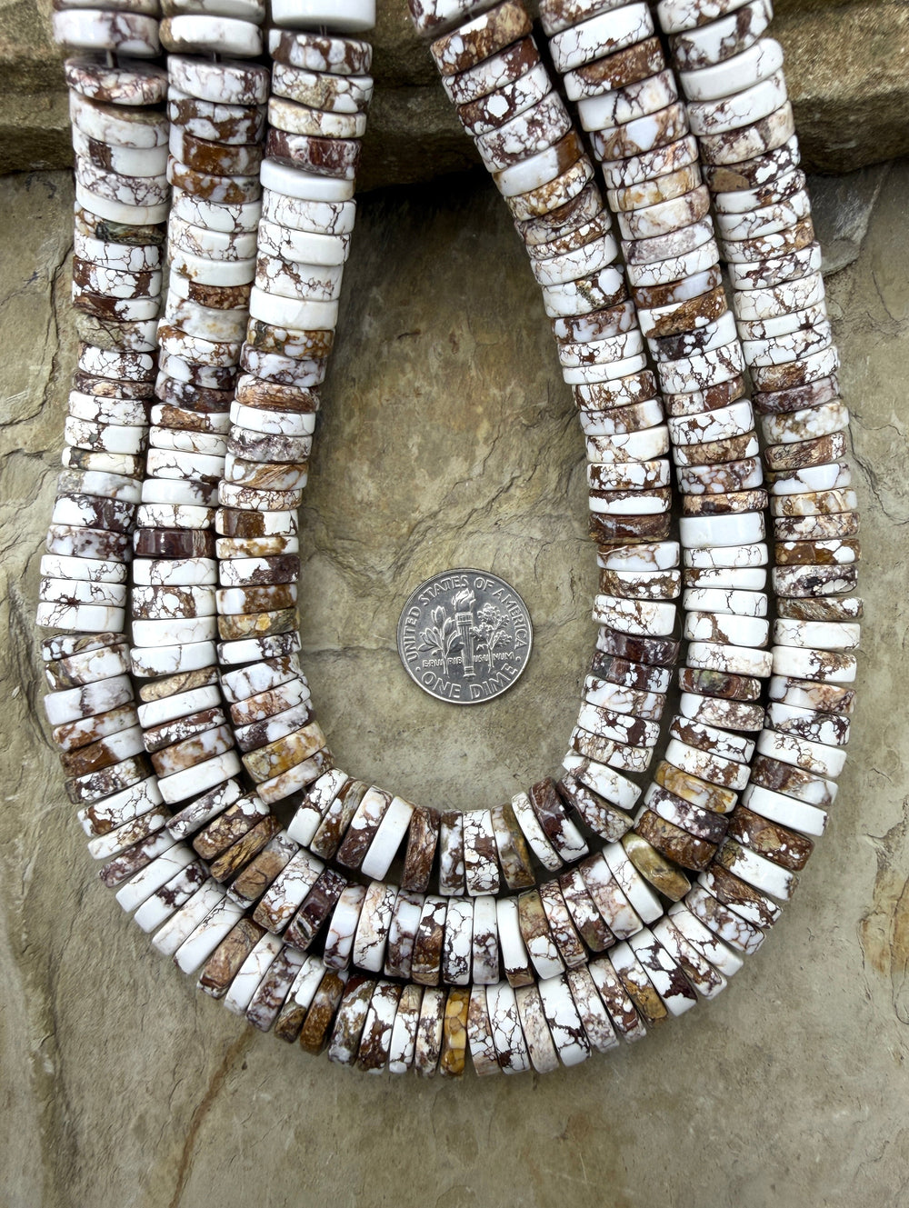 AAA+ RARE Arizona Wild Horse Handcut BIG 10mm Heishi Beads