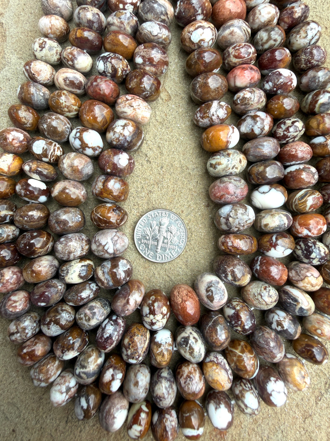 AAA+ RARE Arizona Wild Horse Handcut BIG 11-12mm Rondelle