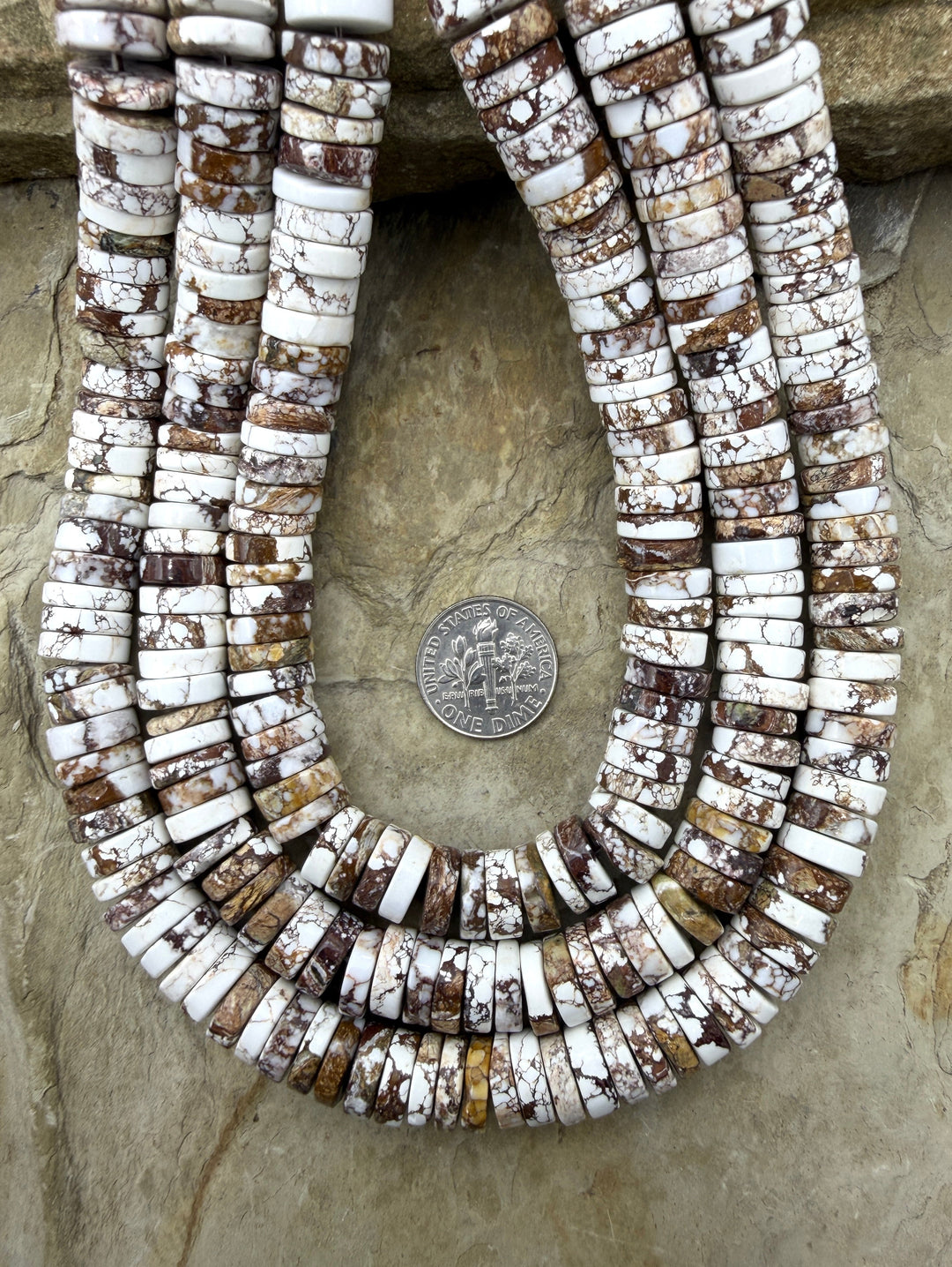 AAA+ RARE Arizona Wild Horse Handcut BIG 8-9mm Heishi Beads