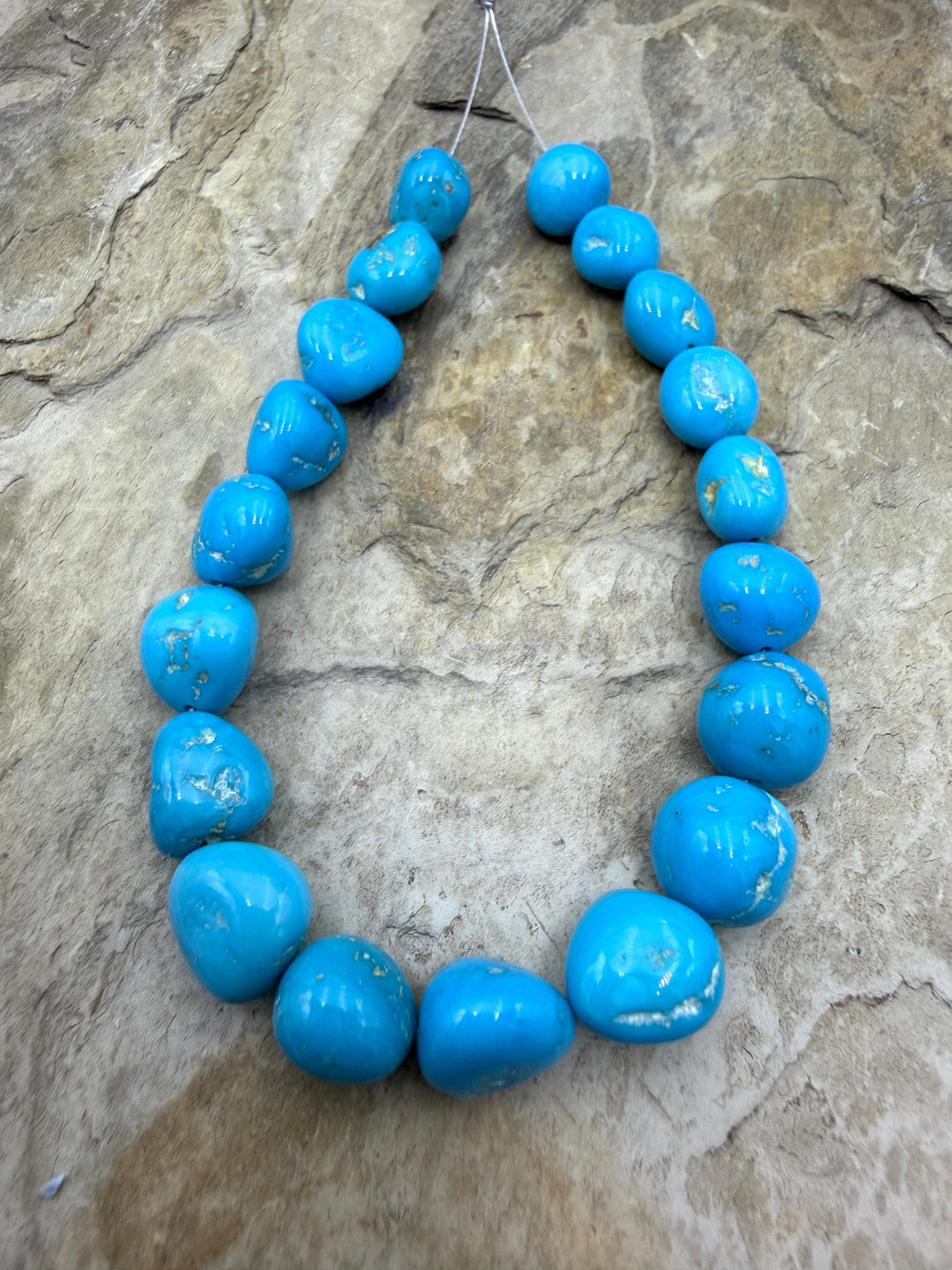 AAA+ Sleeping Beauty Turquoise (AZ) Graduated Nugget Strand