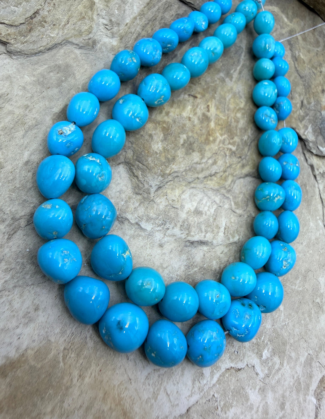 AAA+ Sleeping Beauty Turquoise (AZ) Graduated Nugget Strand