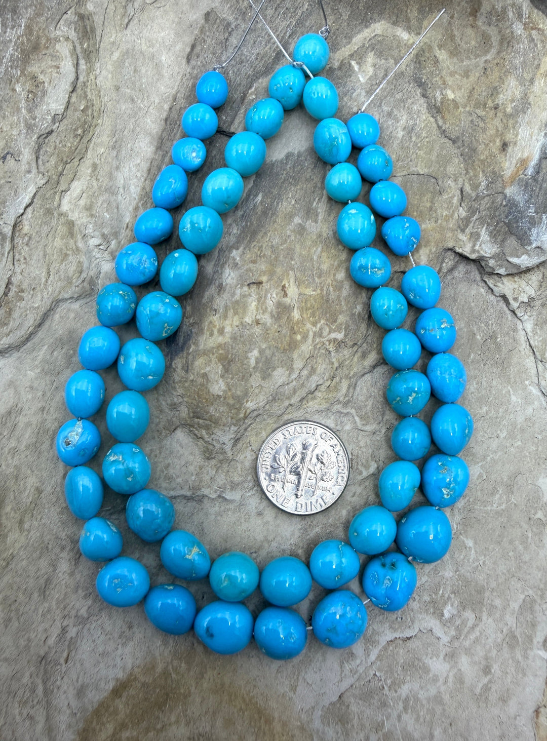 AAA+ Sleeping Beauty Turquoise (AZ) Graduated Nugget Strand