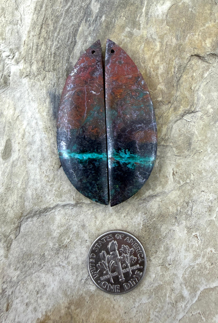 AAA+ Sonora Sunrise (Mexico) BIG Matching Earring Slab Bead