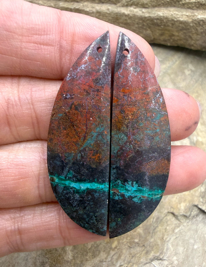 AAA+ Sonora Sunrise (Mexico) BIG Matching Earring Slab Bead