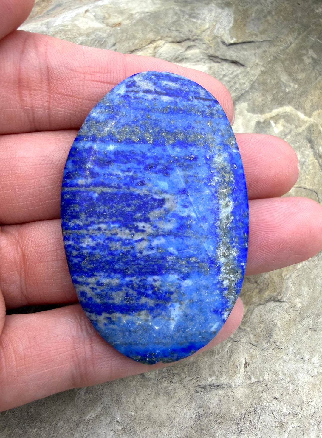 Acid Washed Lapis Lazuli BIG Focal Pendant Bead 36x57mm