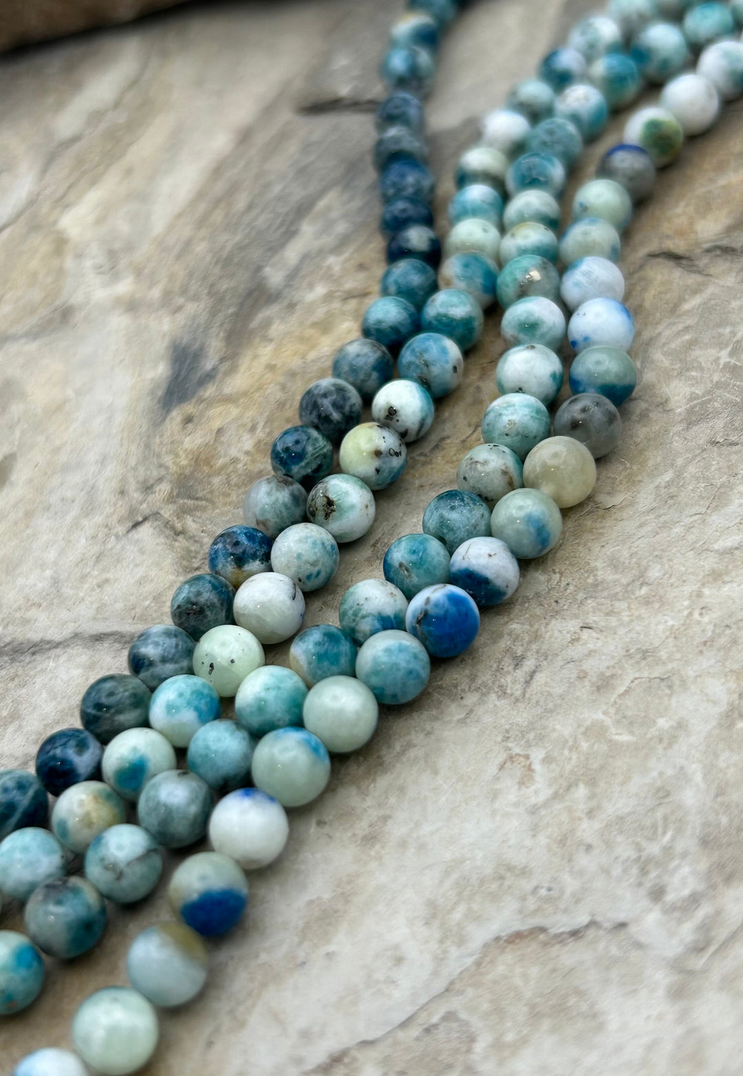 Afghanite (Afghanistan) Round Beads 5mm One 7 inch Strand