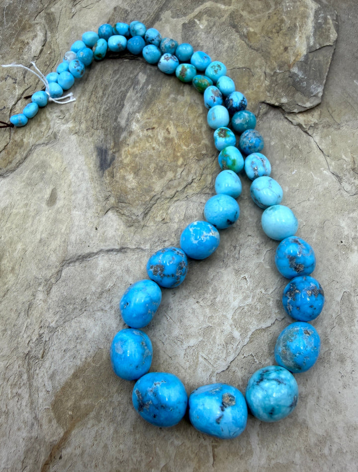 White water Turquoise (Mexico) with Pyrite Graduated