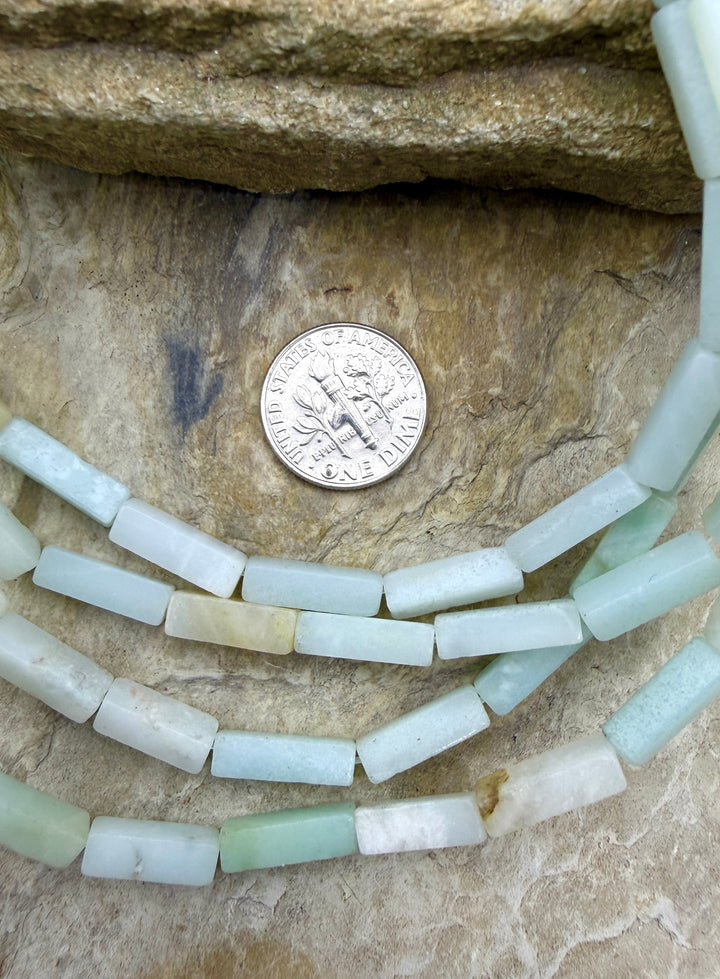 Amazonite 4x15mm Square Tube Beads 15.5 Inch Strand