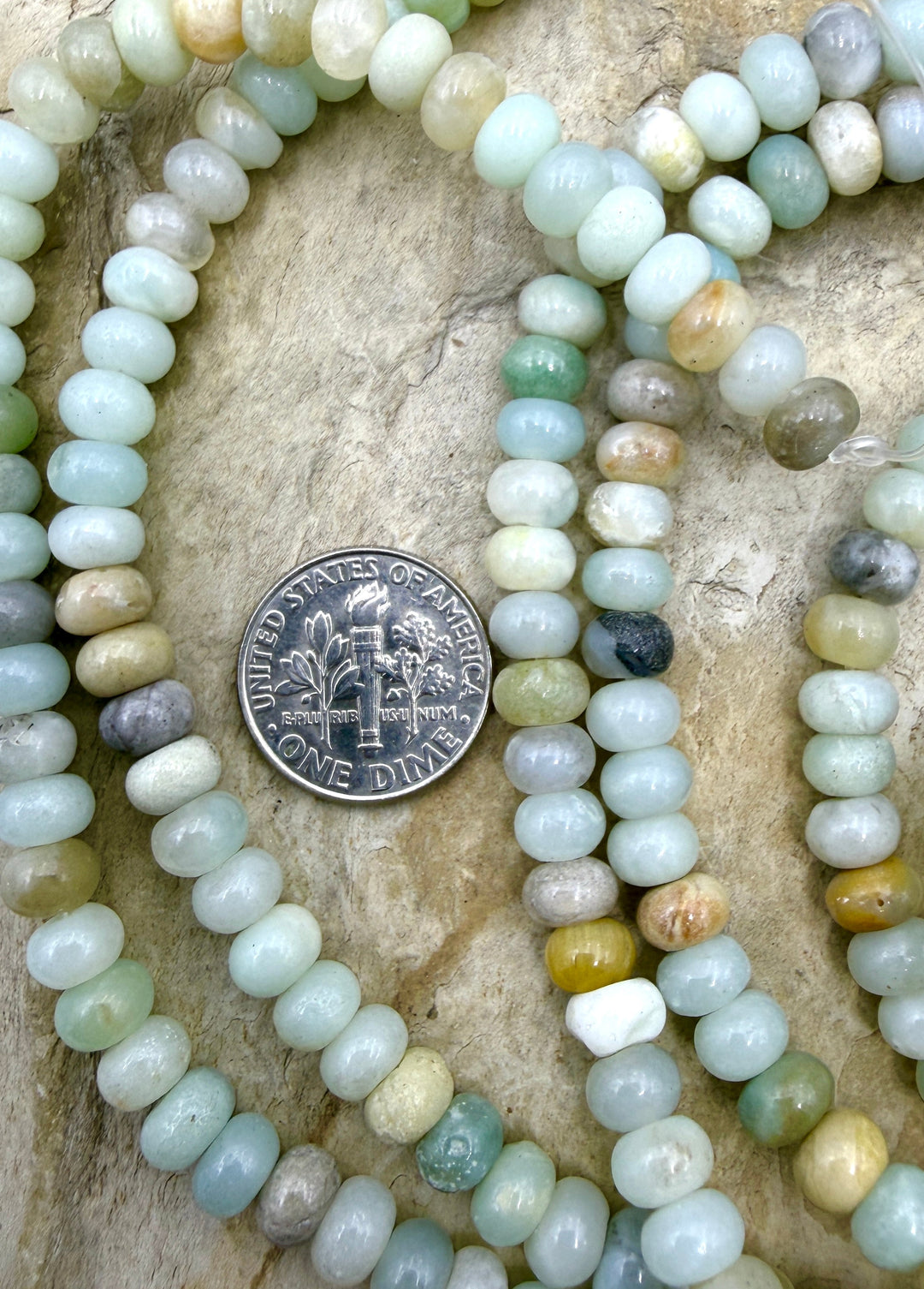 Amazonite 6mm Rondelle Beads 15.5 Inch Strand - Amazonite