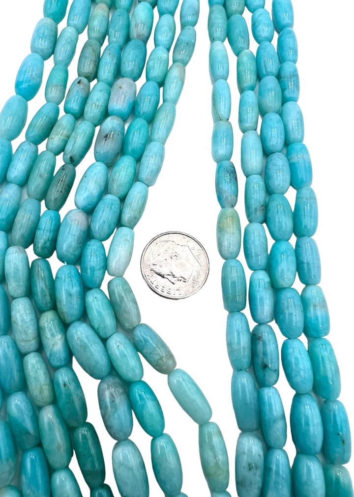Amazonite 6x13mm Large Rice Beads 16 inch strands -