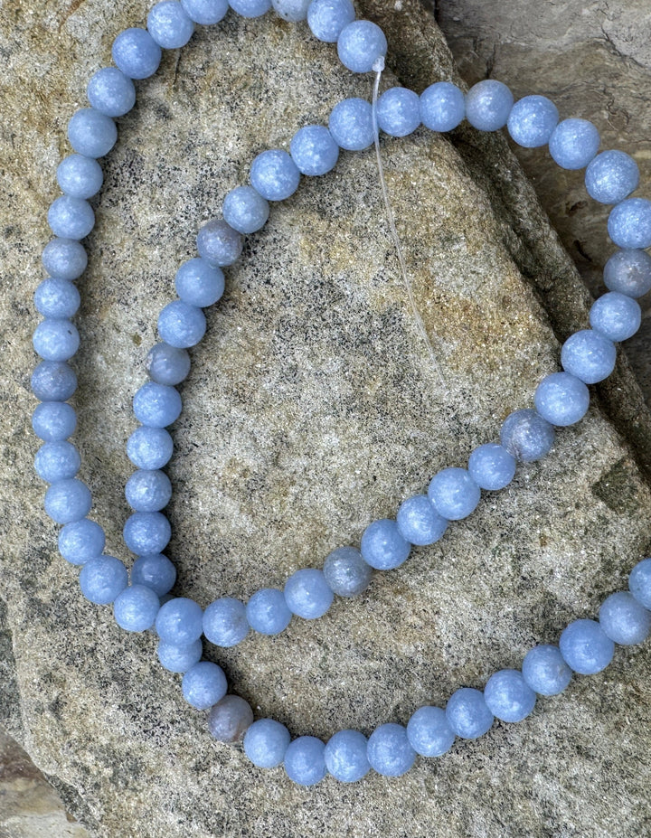 Angelite (Peru) 3mm round beads 16 inch Strand - Angelite