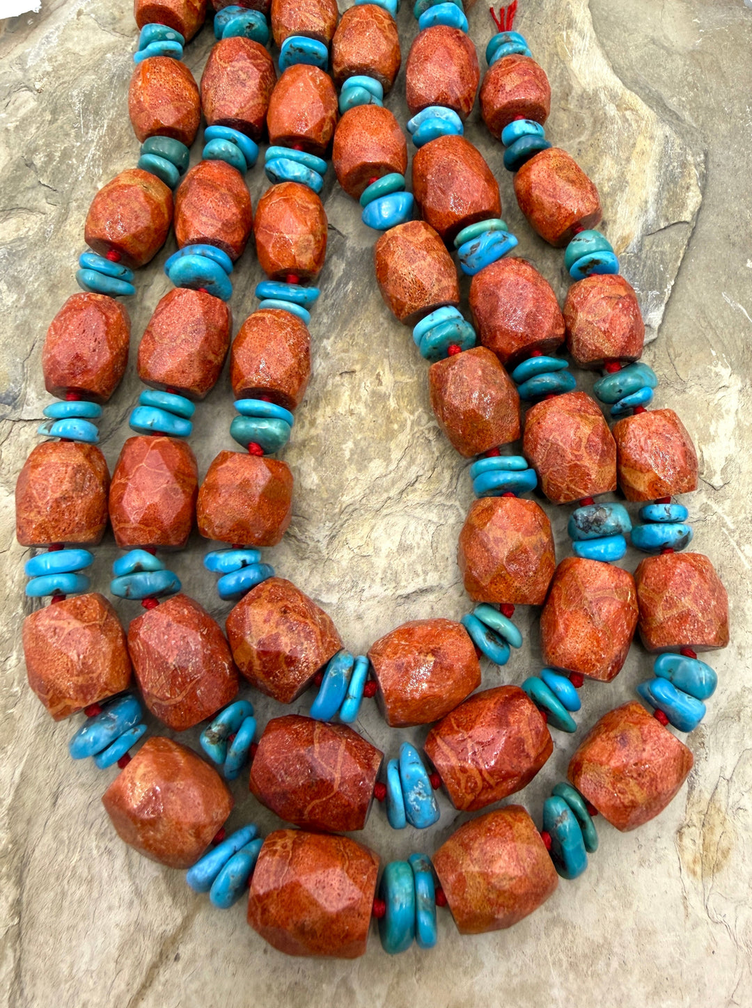 Apple Coral BIG Faceted Barrel Beads 14x17mm and Hubei