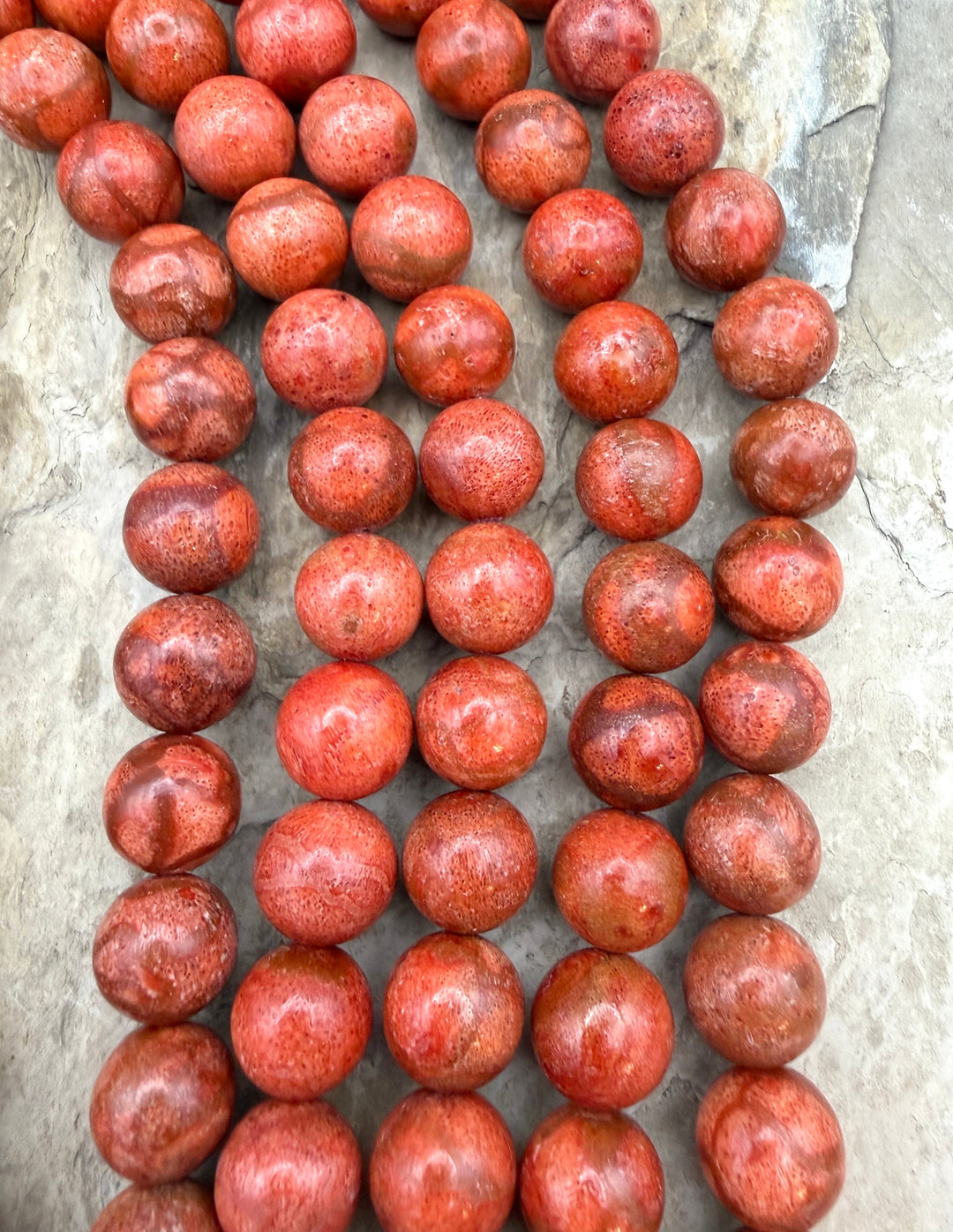 Apple Coral BIG Round Beads 13mm 16 inch strand - Coral