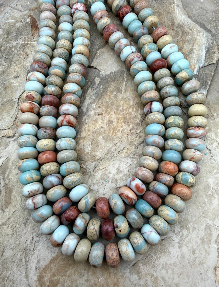 Aqua Terra Jasper/Sea Sediment Jasper 10x8mm Rondelle Beads