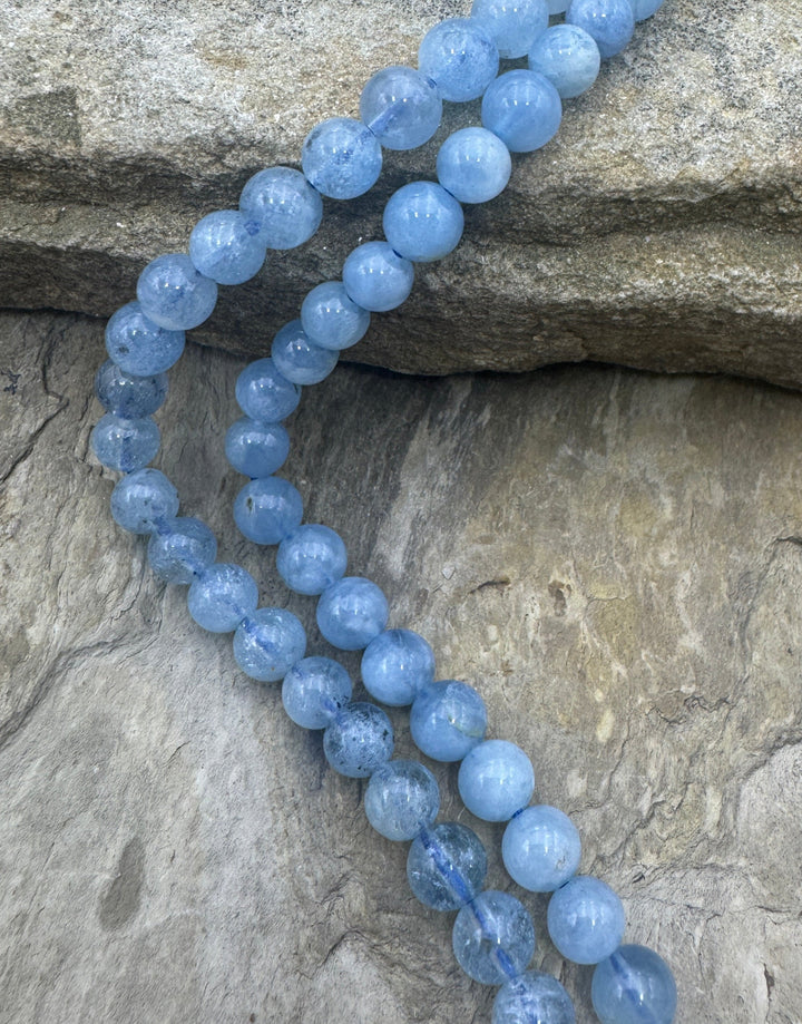 Aquamarine 6mm Round Beads 16 inch Strand - Aquamarine