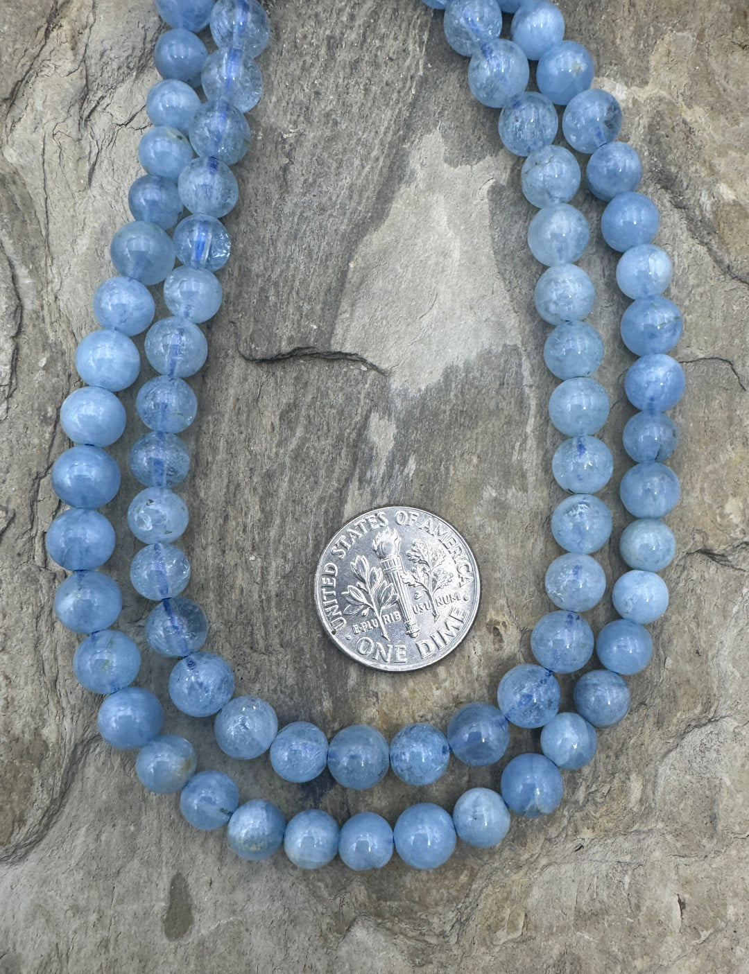 Aquamarine 6mm Round Beads 16 inch Strand - Aquamarine