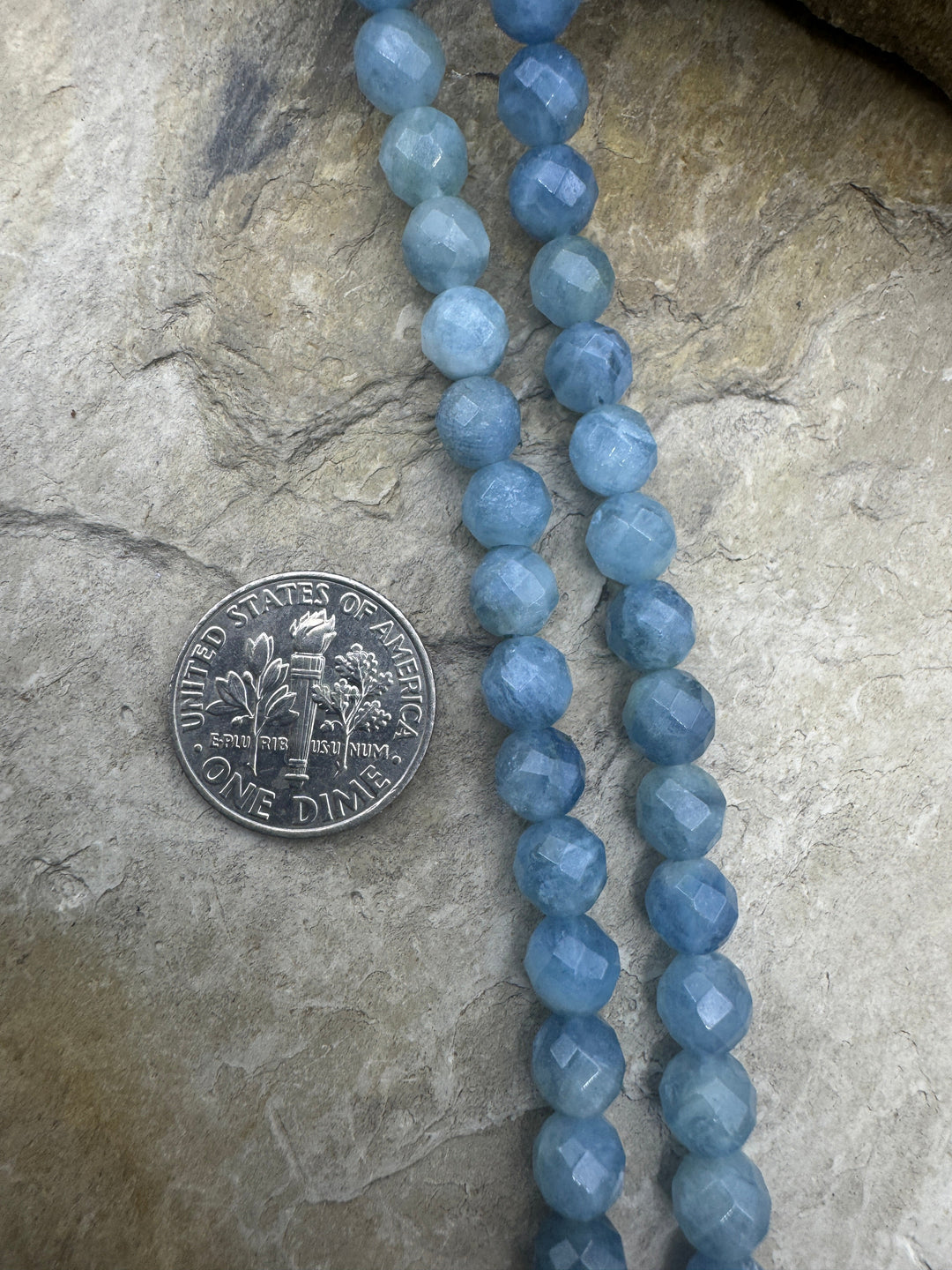 Aquamarine 6mm Round Beads 16 inch Strand - Aquamarine