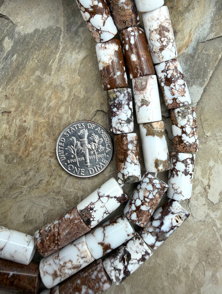 Arizona Wild Horse BIG Tube Beads 8x14mm ONE 16 Inch