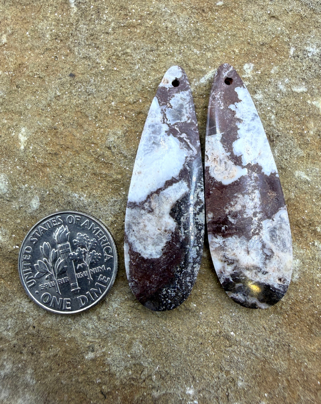 Arizona Wild Horse Matching Matching Earring Slab Bead Pair