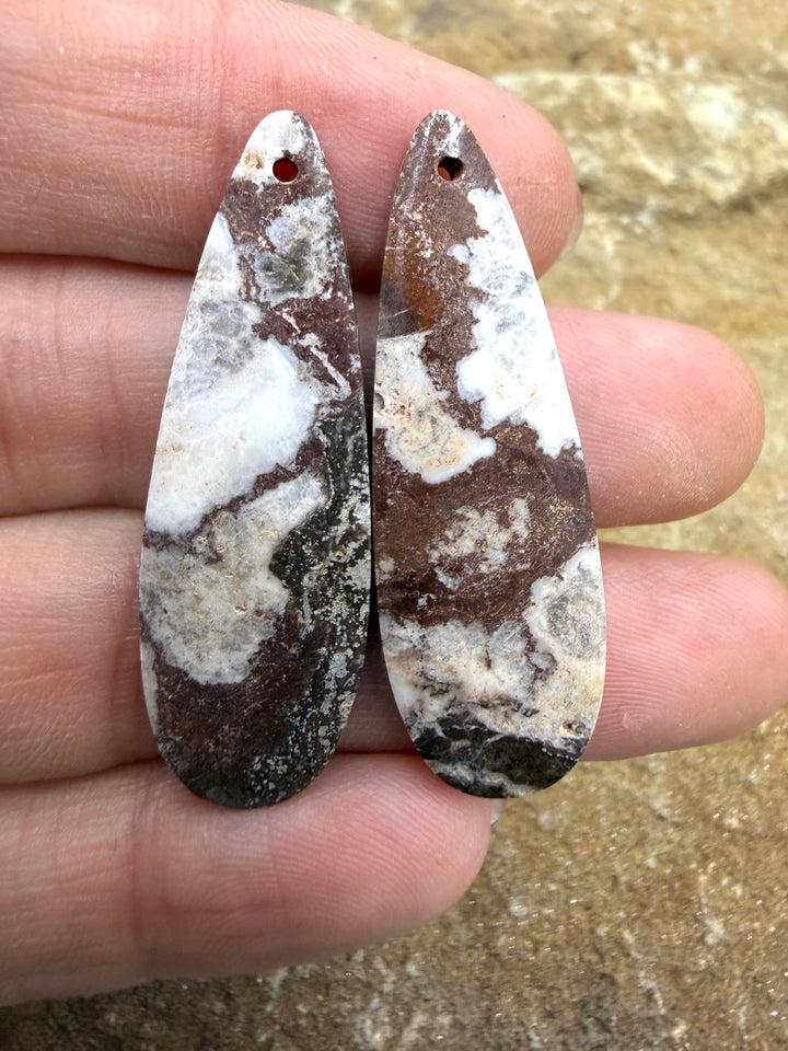 Arizona Wild Horse Matching Matching Earring Slab Bead Pair