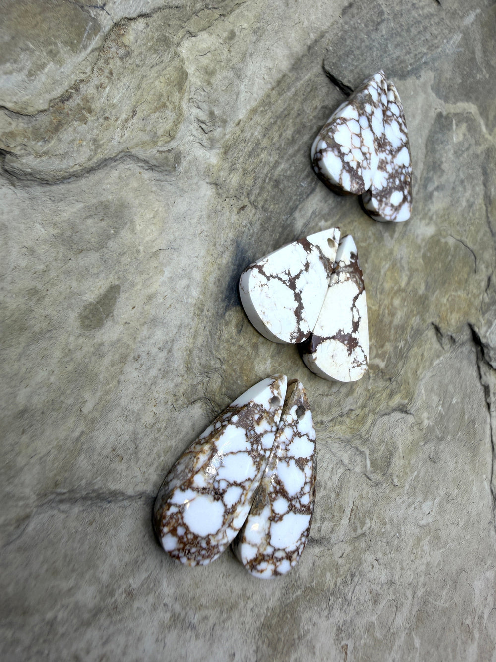 Arizona Wild Horse Matching Earring Slab Bead Pair One Pair