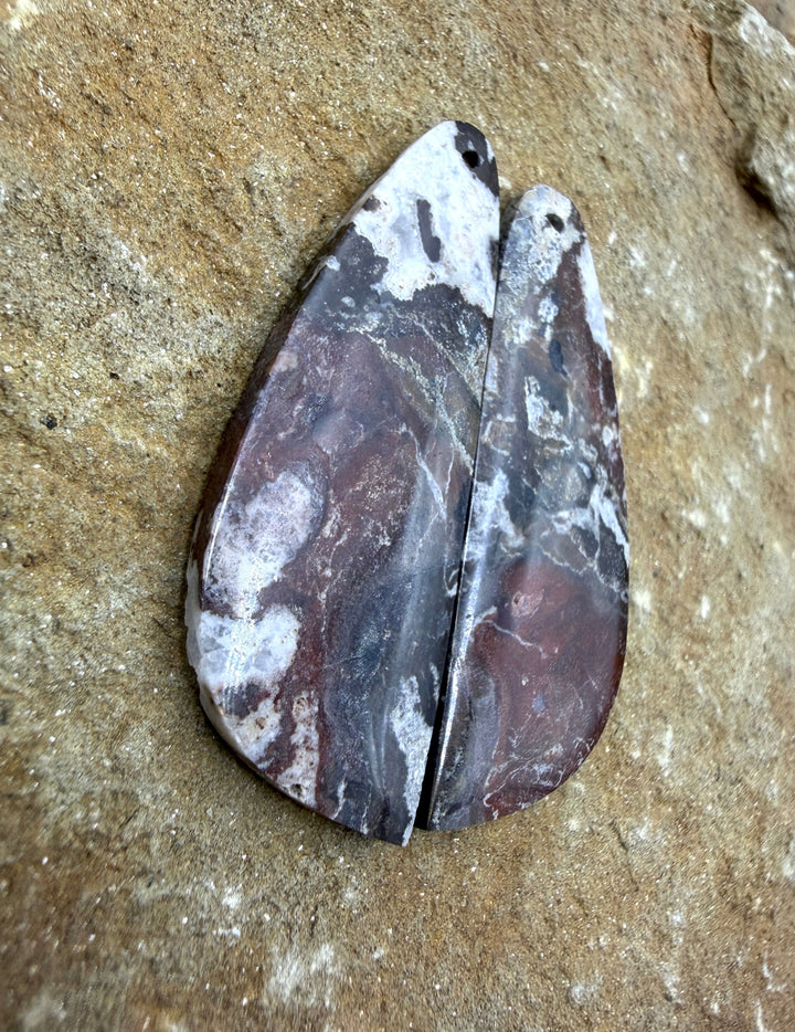 Arizona Wild Horse Matching HUGE Matching Earring Slab Bead