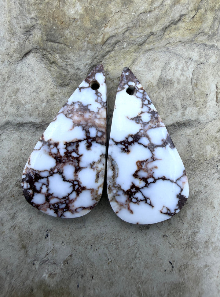 Arizona Wild Horse Matching Oval Earring Slab Bead Pair