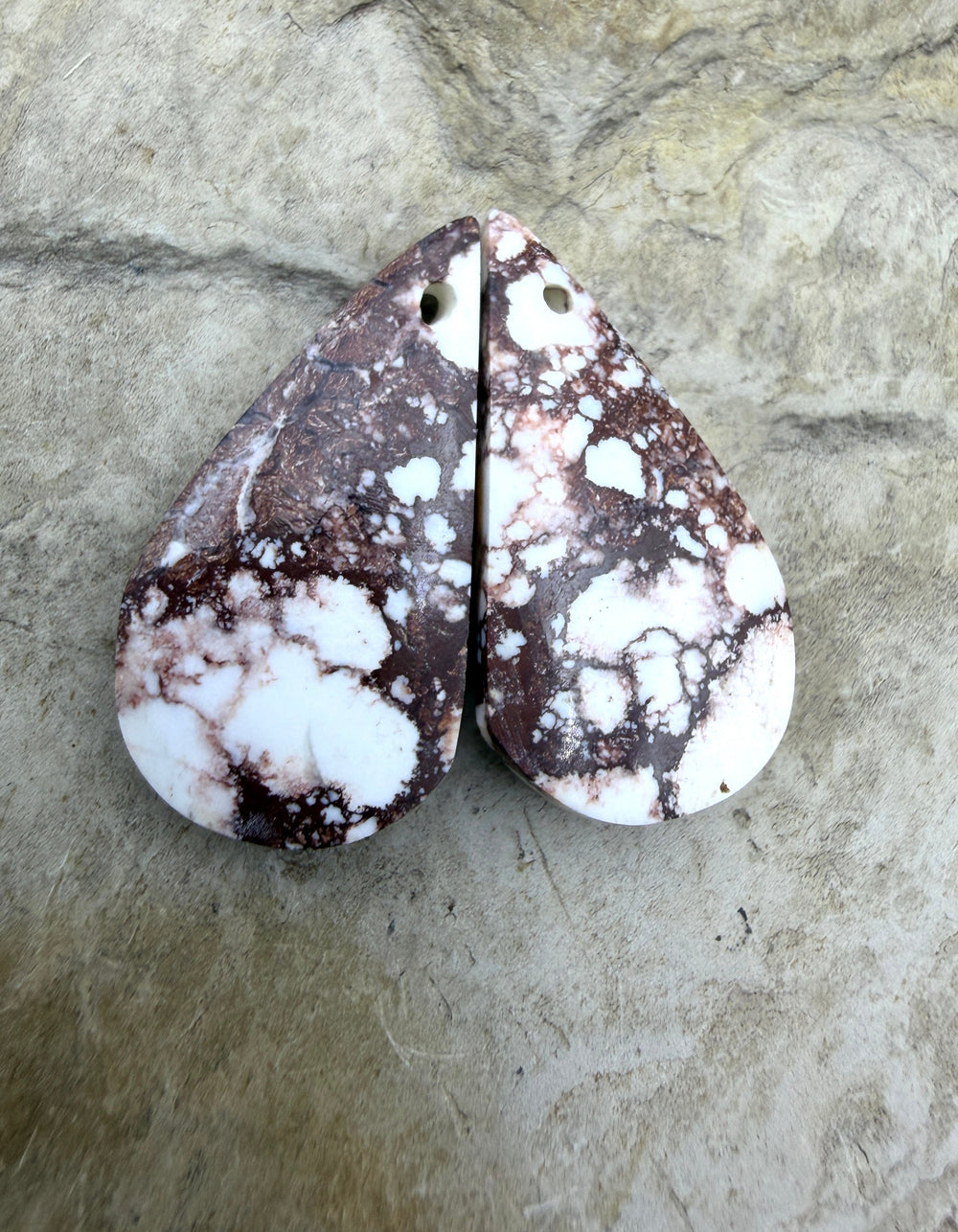 Arizona Wild Horse Matching Oval Earring Slab Bead Pair