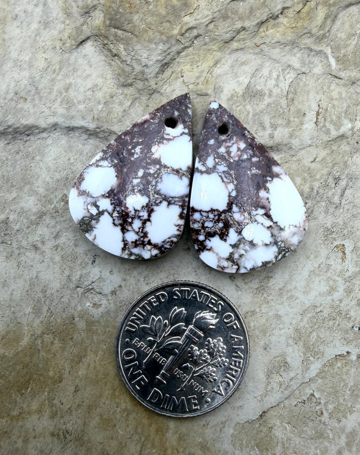 Arizona Wild Horse Matching Oval Earring Slab Bead Pair