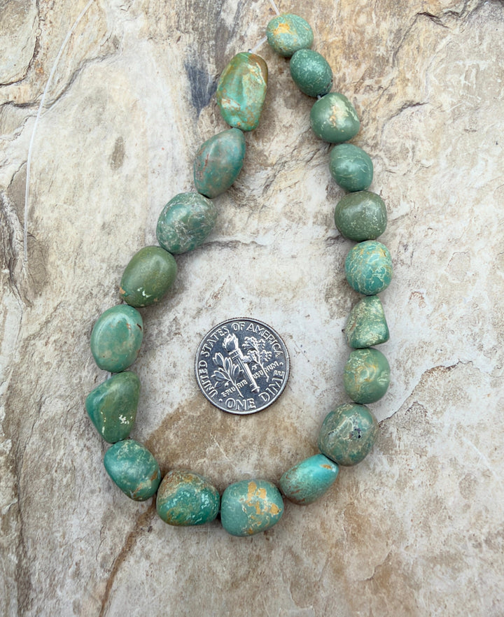 Army Green Kingman Turquoise (Arizona) Nugget Beads