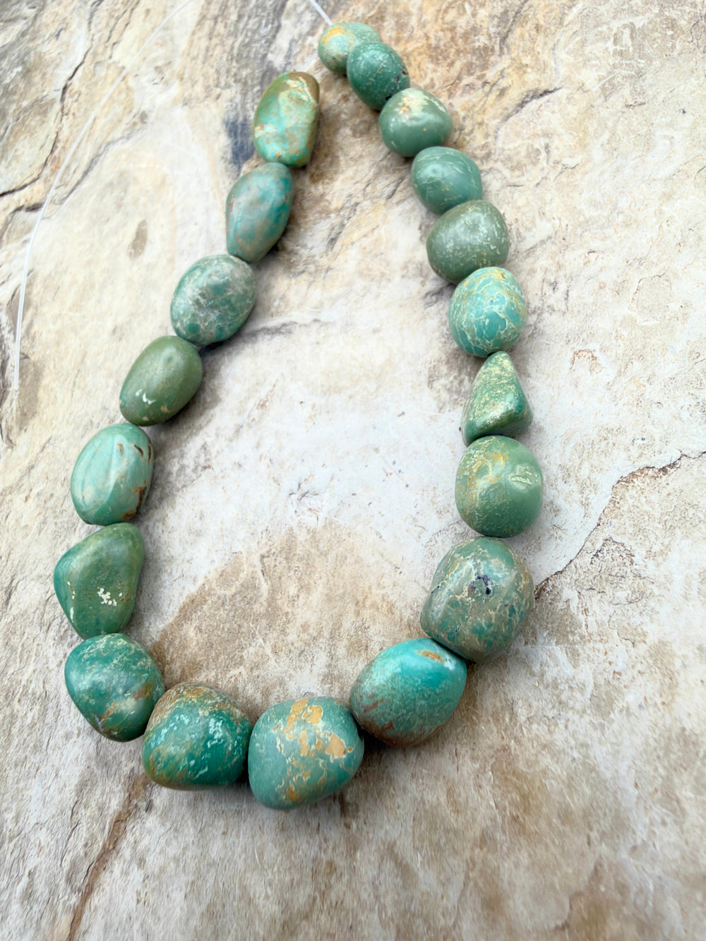 Army Green Kingman Turquoise (Arizona) Nugget Beads