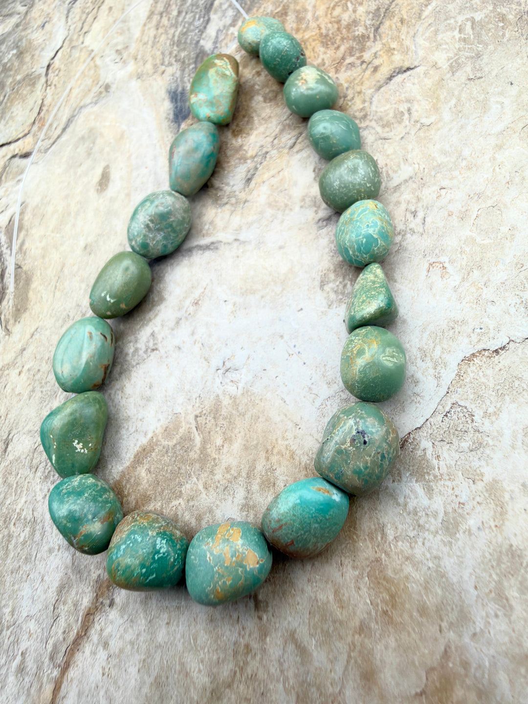 Army Green Kingman Turquoise (Arizona) Nugget Beads