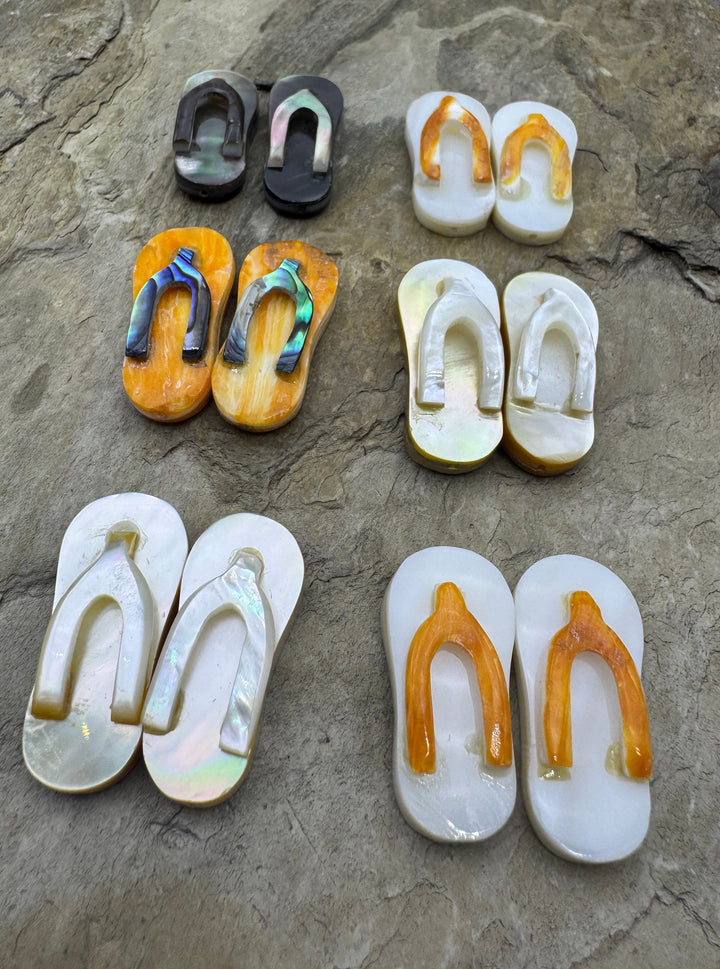 Artisan Flip Flop Beads Mixed Shell Package of 2 Beads/1