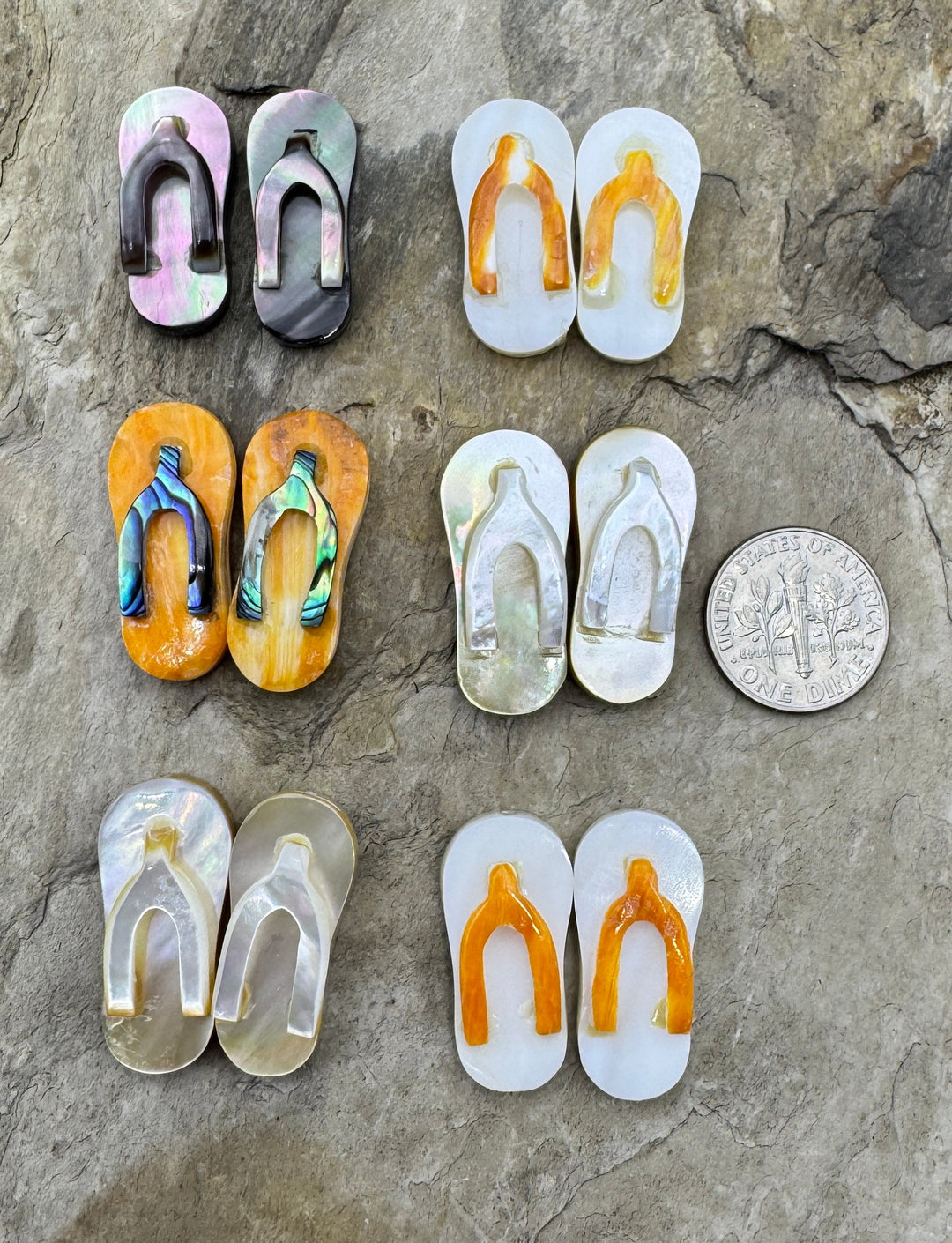 Artisan Flip Flop Beads Mixed Shell Package of 2 Beads/1