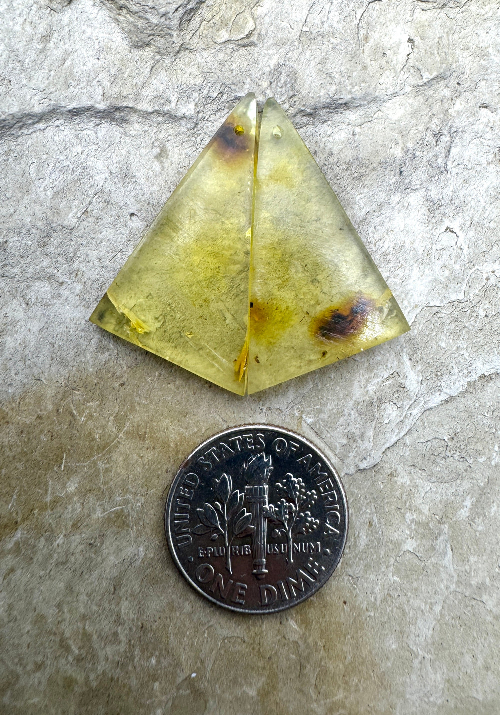 Baltic Amber Matching Earring Bead Slab Pair 15x29mm