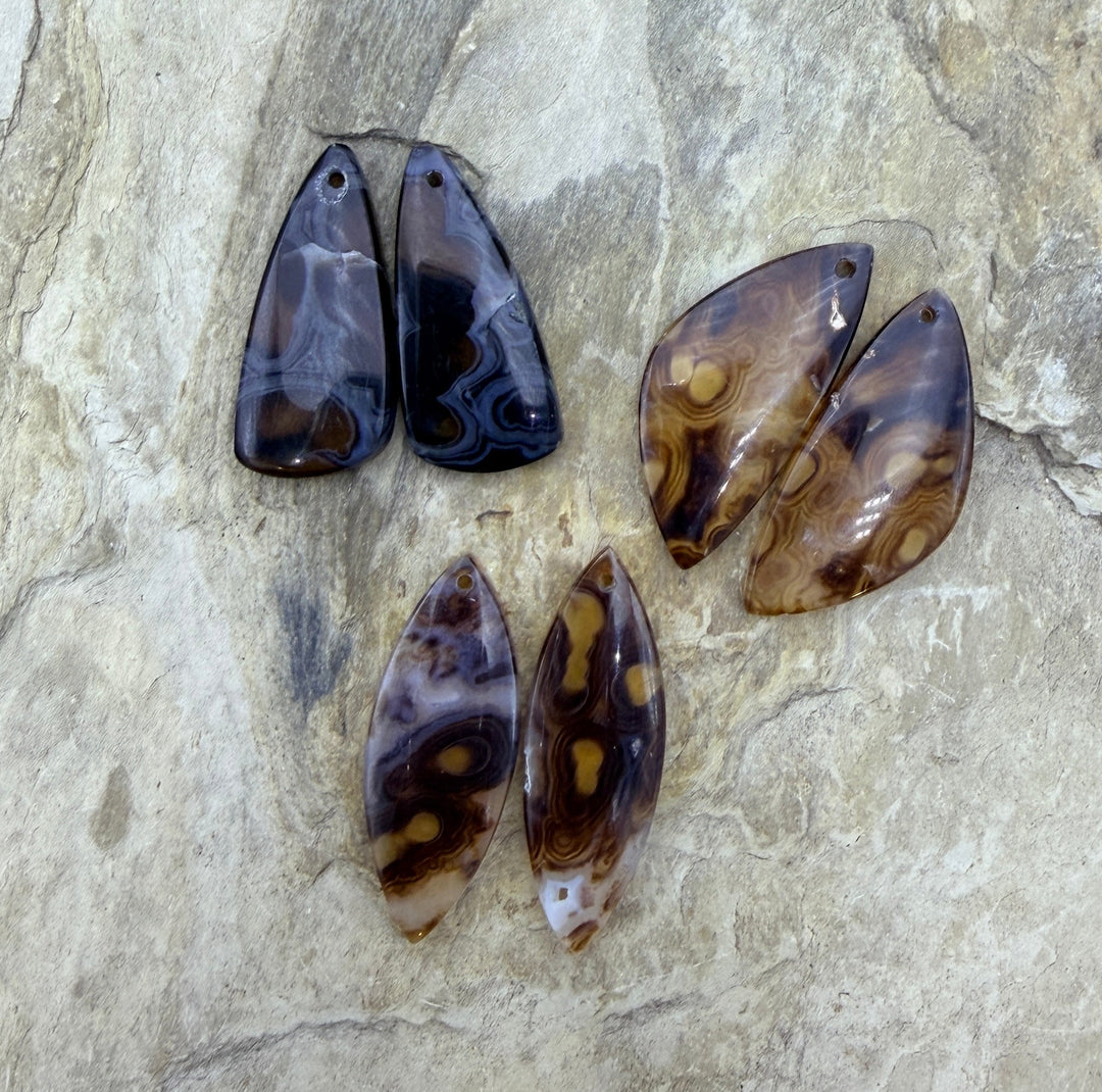 BARGAIN FRIDAY BUY LOT of 3 Orbicular Agate Earring Slab