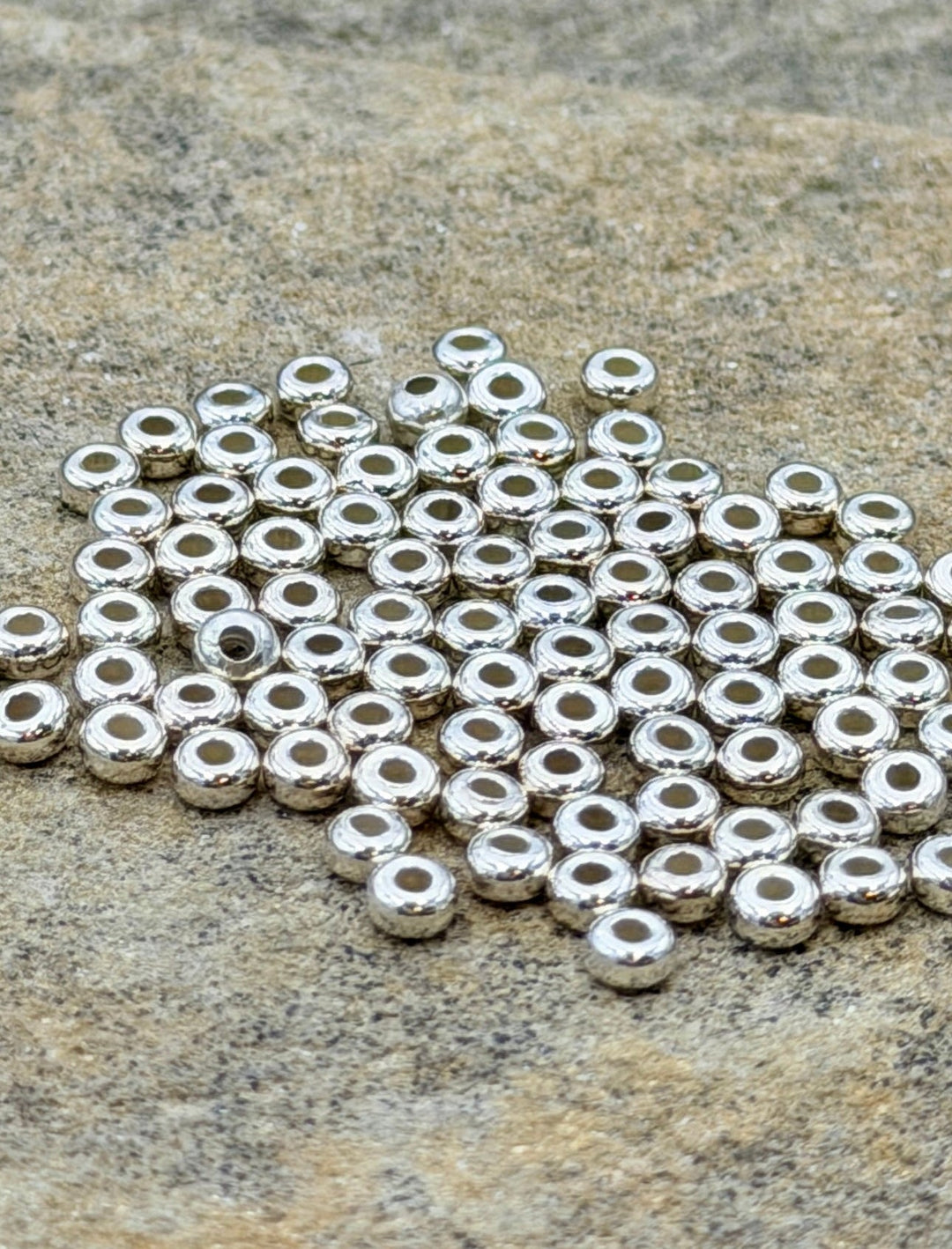 BARGAIN FRIDAY BUY Sterling Silver 3.5mm Donut Beads, Package of 20 Beads