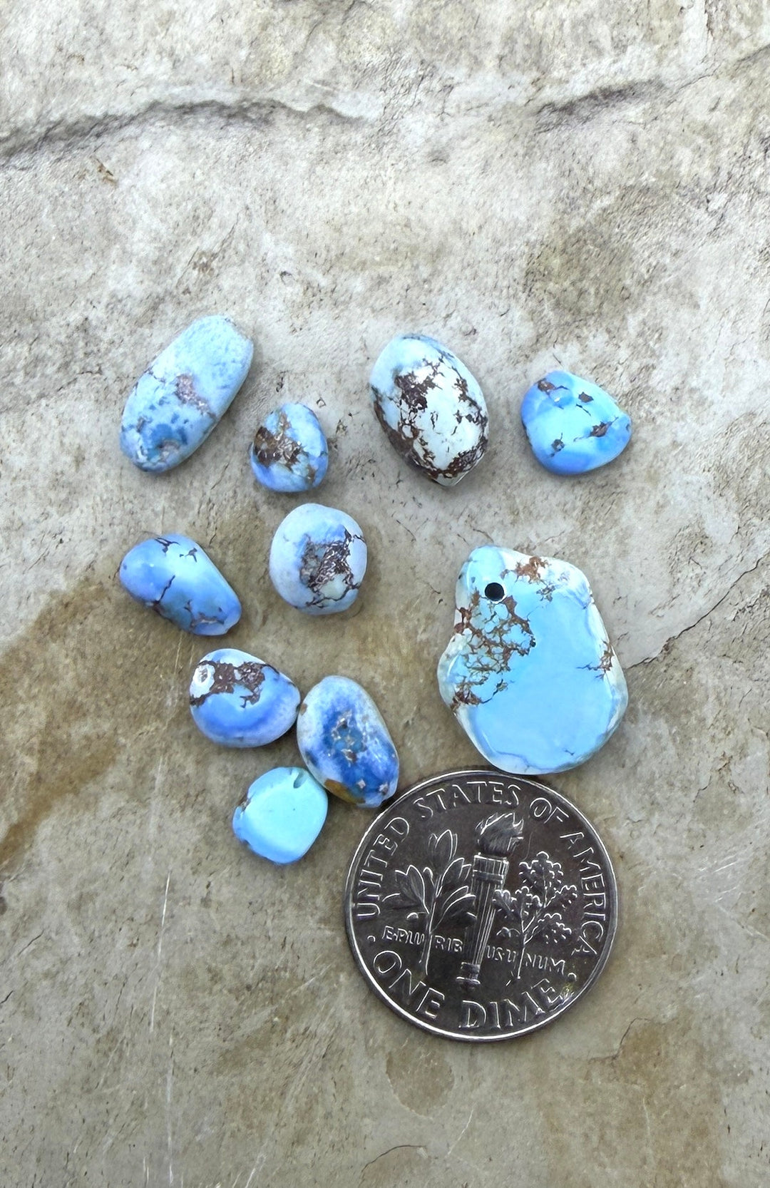 BARGAIN FRIDAY LOT of 10 Golden Hills Turquoise nugget