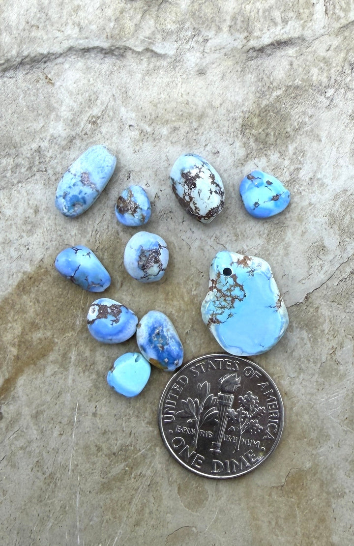 BARGAIN FRIDAY LOT of 10 Golden Hills Turquoise nugget