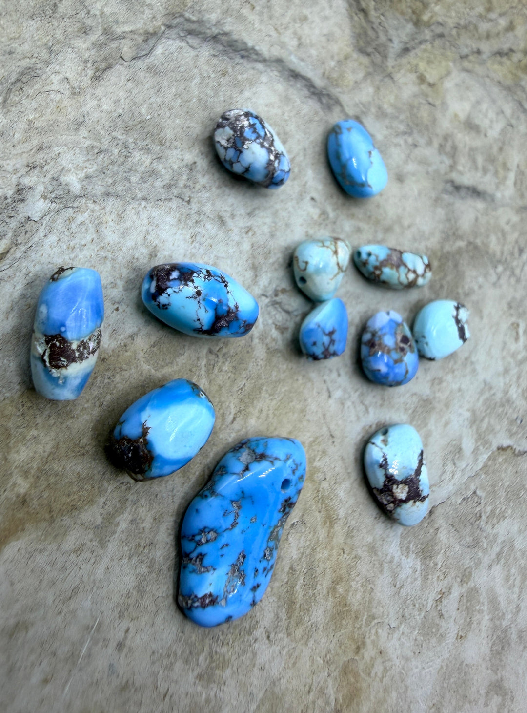 BARGAIN FRIDAY LOT of 12 A+ Golden Hills Turquoise beads