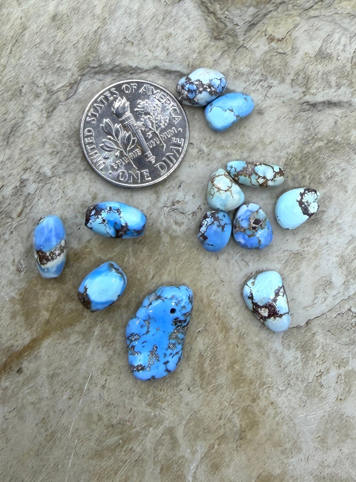 BARGAIN FRIDAY LOT of 12 A+ Golden Hills Turquoise beads
