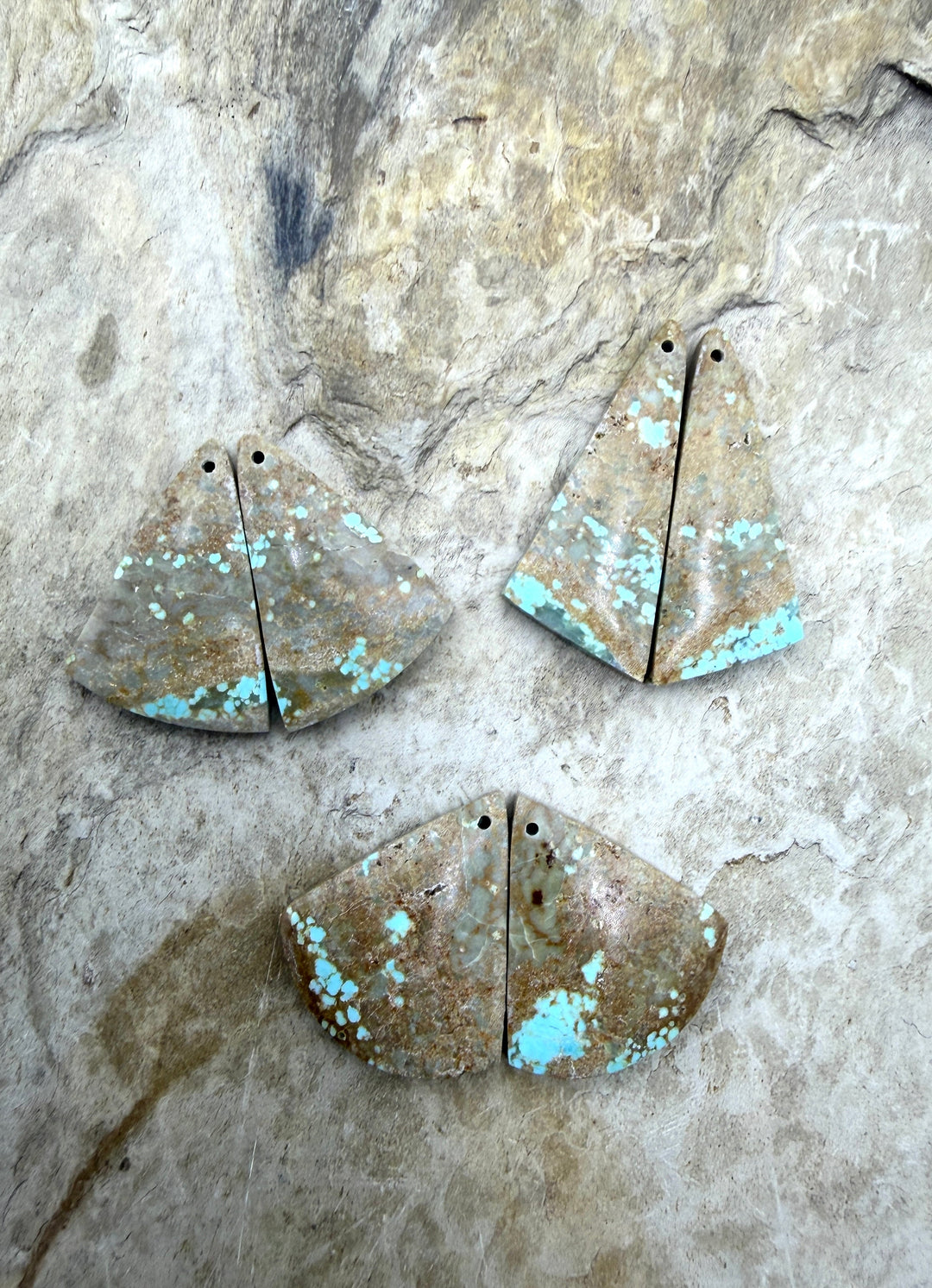 BARGAIN FRIDAY LOT of 3 Number 8 Turquoise Earring Slab