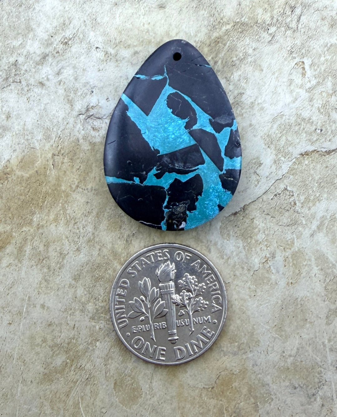 Black Jack’ Kingman Composite Block Focal Pendant 21X30mm