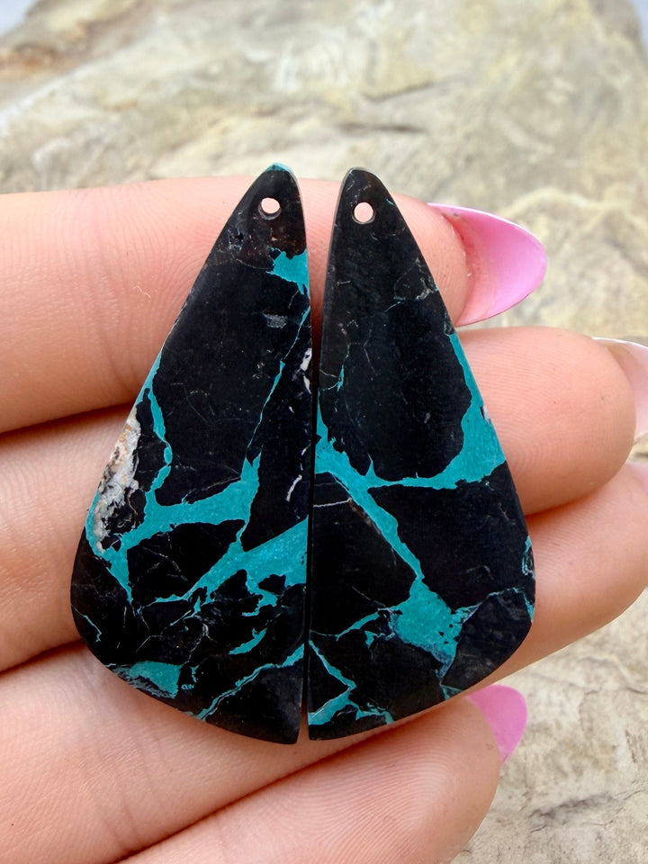 Black Jack’ Kingman Composite Block Matching Earring Bead