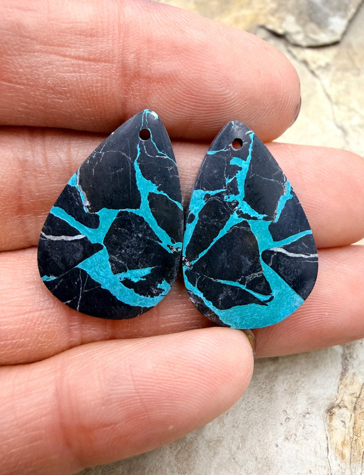 Black Jack’ Kingman Composite Block Matching Earring Bead
