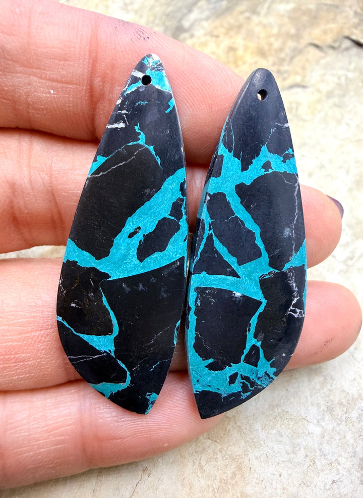 Black Jack’ Kingman Composite Block Matching Earring Bead
