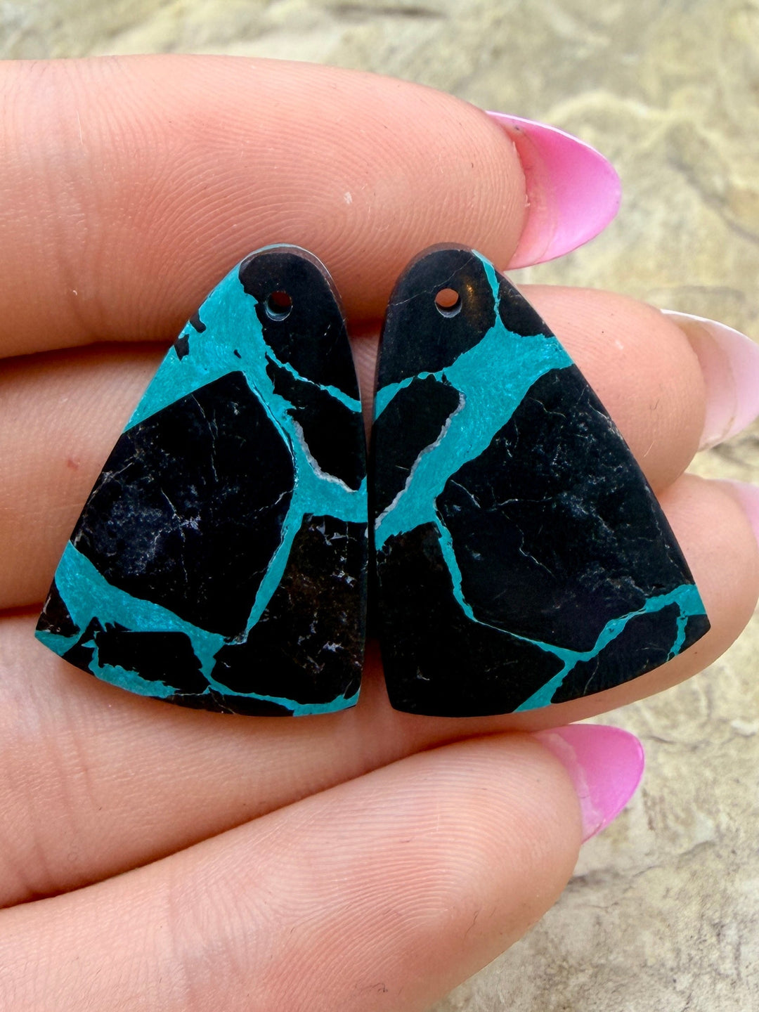 Black Jack’ Kingman Composite Block Matching Earring Bead