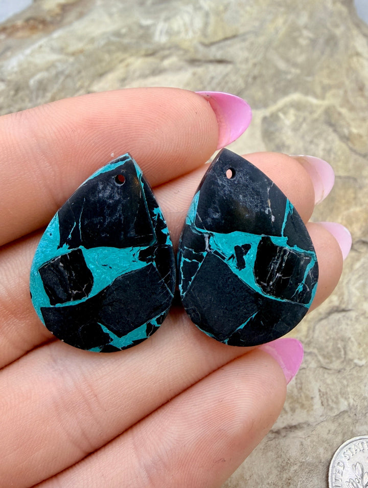 Black Jack’ Kingman Composite Block Matching Earring Bead